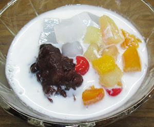 ゆで小豆のココナツデザート